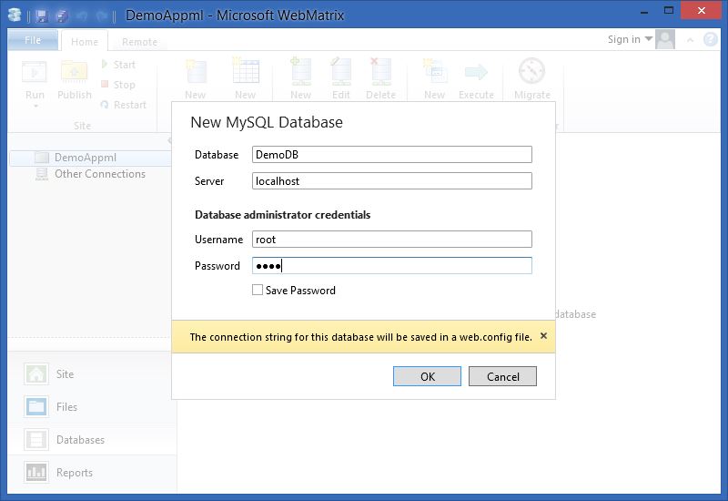 Create database